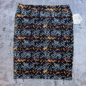 LuLaRoe Skirt Womens 2XL Cassie Retro Rave Streetwear Bold Artsy‎ Fun 90s